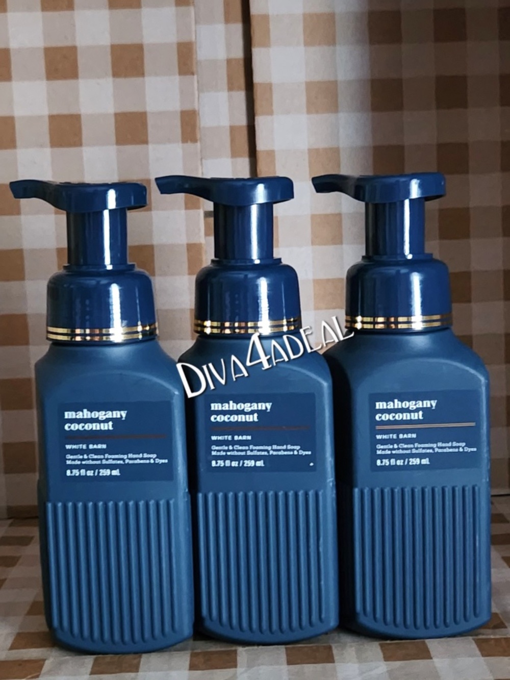 3X Bath Body Works MAHOGANY COCONUT 8.75 FL OZ Foaming Hand Soap